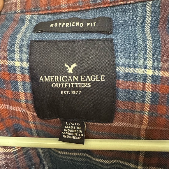 American Eagle Outfitters Red and Blue Plaid Shirt - Picture 2 of 2